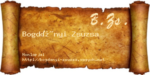 Bogdányi Zsuzsa névjegykártya
